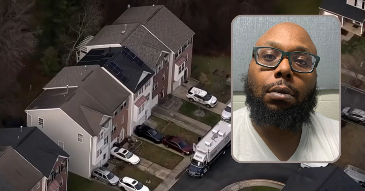 Richard Bennaugh shot and killed his roommate, Richard Bennaugh, authorities said. (Mug shot: Prince George's County Police Department; screenshot of the apartment complex: WRC)