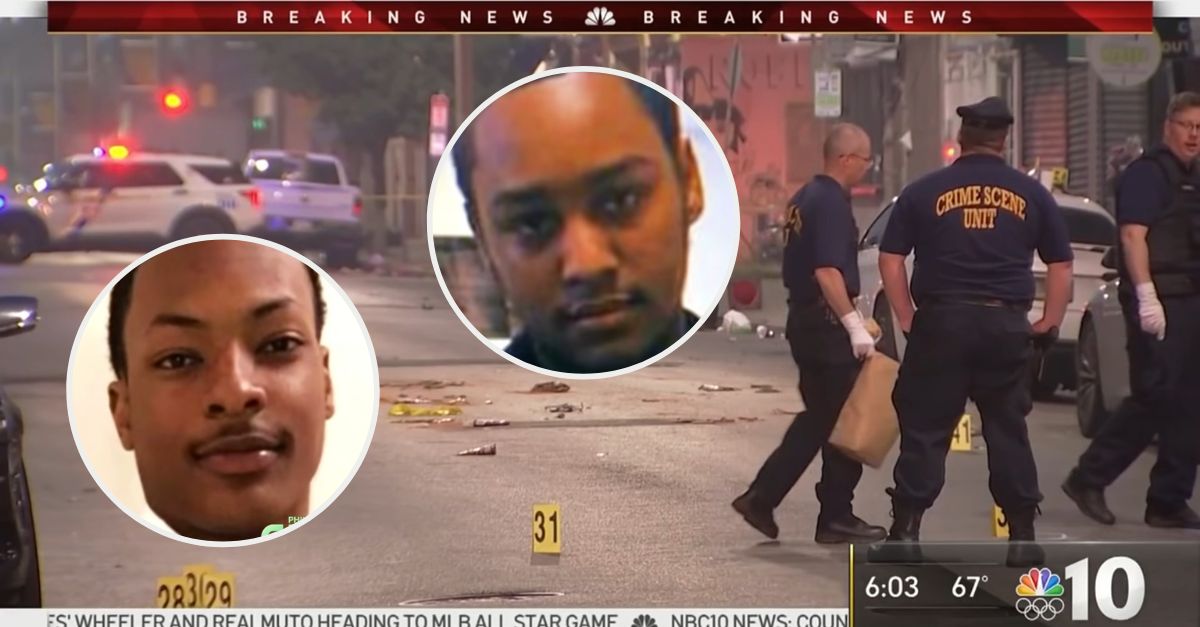 Jalen Mickens, not pictured, was sentenced in the murders of Sircarr Johnson, Jr., center inset, and Salahaldin Mahmoud, left inset. (Crime scene screenshot from NBC