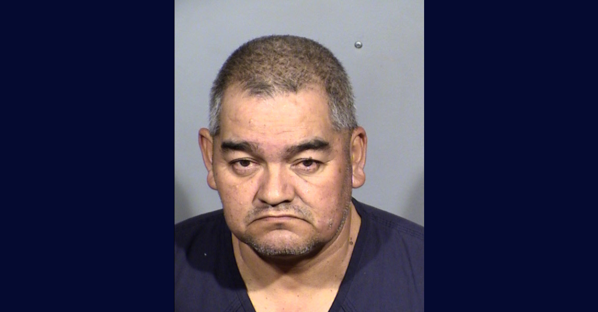 Moises Sanchez stabbed his wife, Veronica Cortes-Rosales, to death in front of their 5-year-old daughter, police said. (Mug shot: Las Vegas Metropolitan Police Department)
