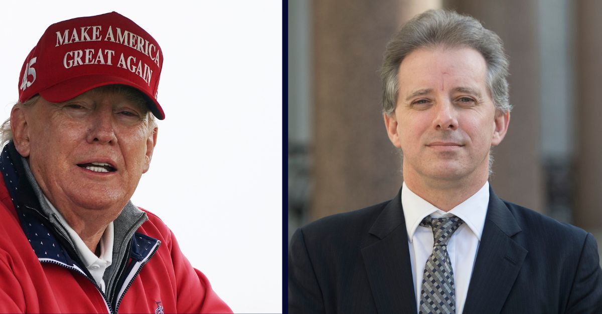 Donald Trump, on the left; Christopher Steele, on the right