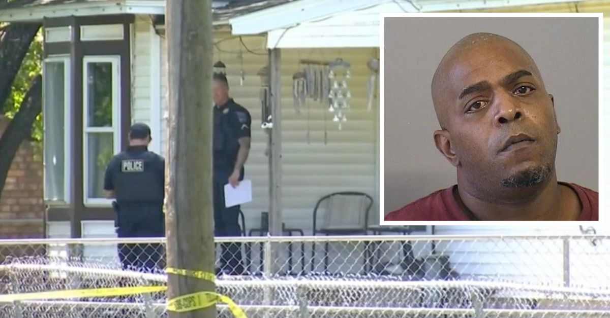 Charles Maurice Colbert (Tulsa Police Department) and the home where he shot and killed Ashley Sneed (KOTV screenshot)