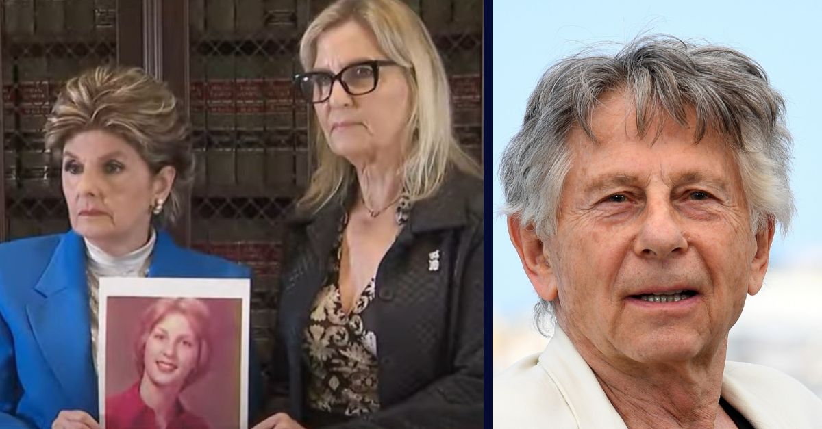 Left: YouTube screen grab from CW affiliate KTLA from Gloria Allred, right, press conference with victim "Jane Doe" who accuses director Roman Polanski, right, of rape. Right: Director Roman Polanski during a photocall session of his film 