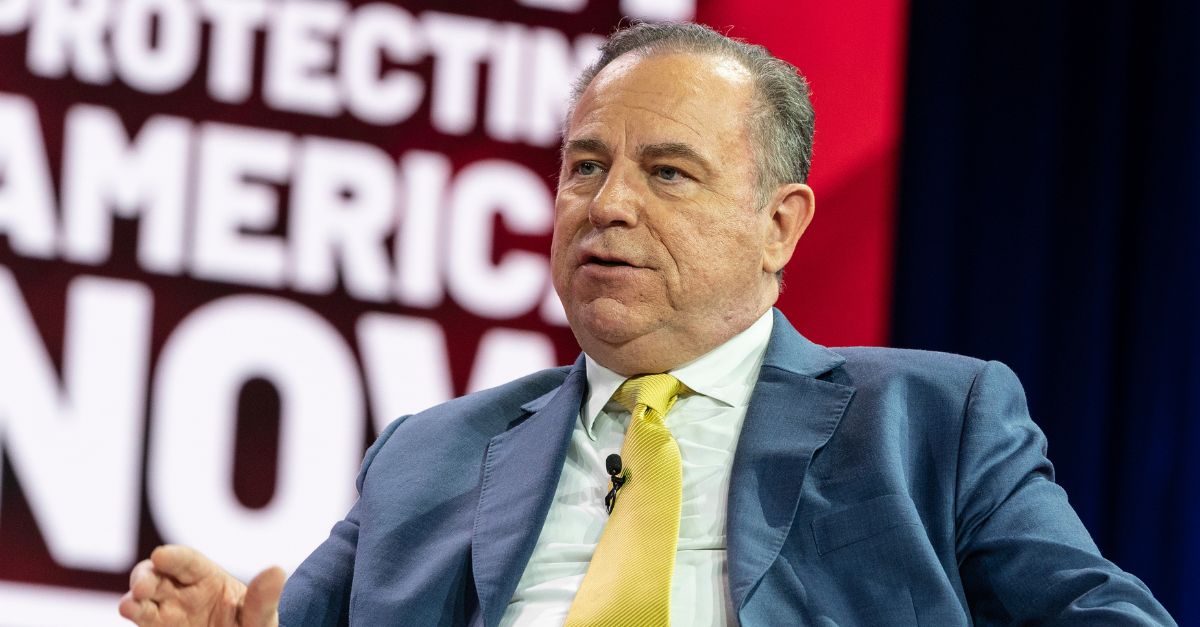 Chris Ruddy, CEO Newsmax speaks on the 1st day of CPAC Washington, DC conference at Gaylord National Harbor Resort & Convention on March 2, 2023. (Photo by Lev Radin/Sipa USA)(Sipa via AP Images)