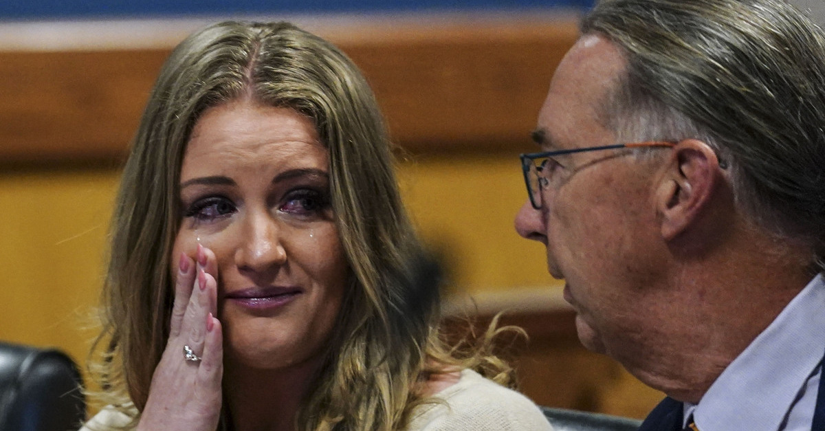 Jenna Ellis, crying in court after pleading guilty.