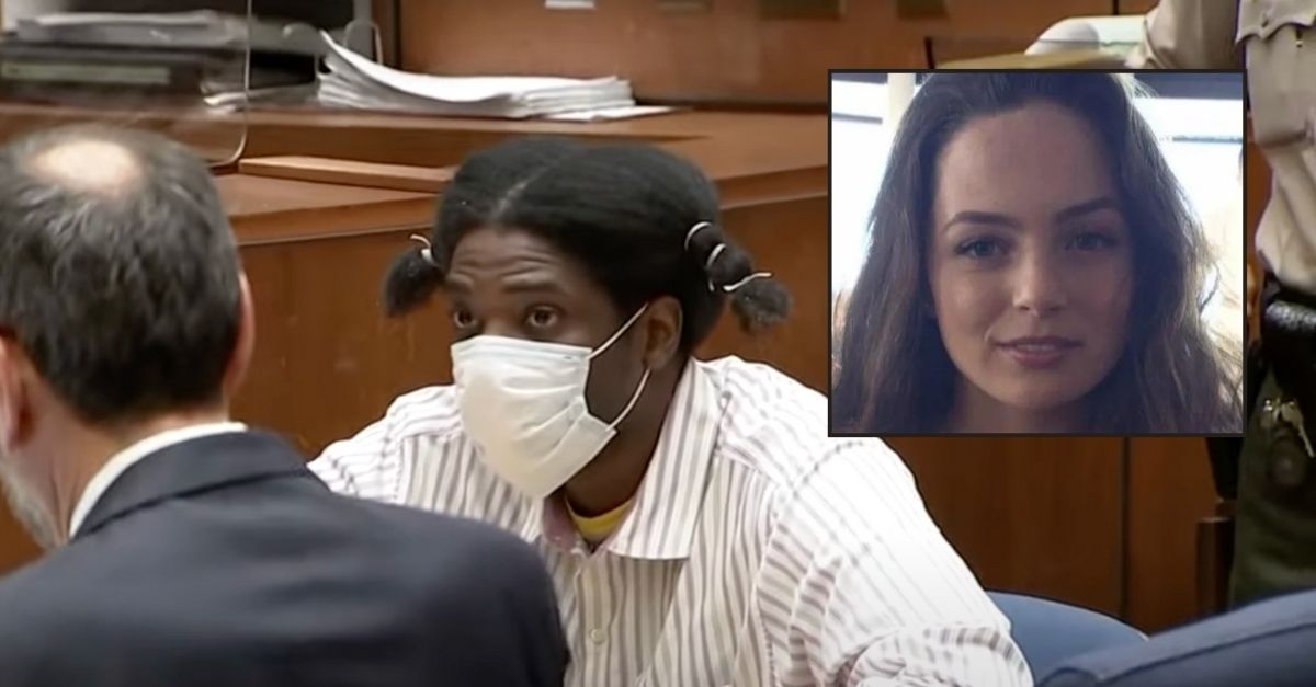 Inset: Brianna Kupfer (GoFundMe). Background: Shawn Laval Smith in court (KCAL/YouTube).