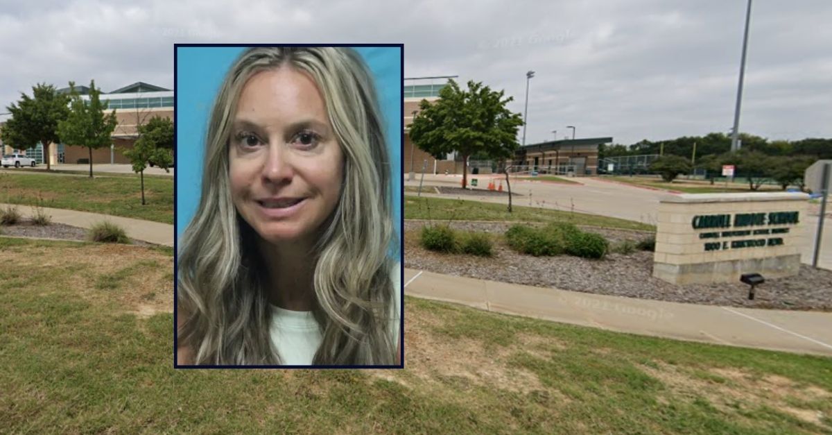 Angela Barnes appears inset against an image of Carroll Middle School.