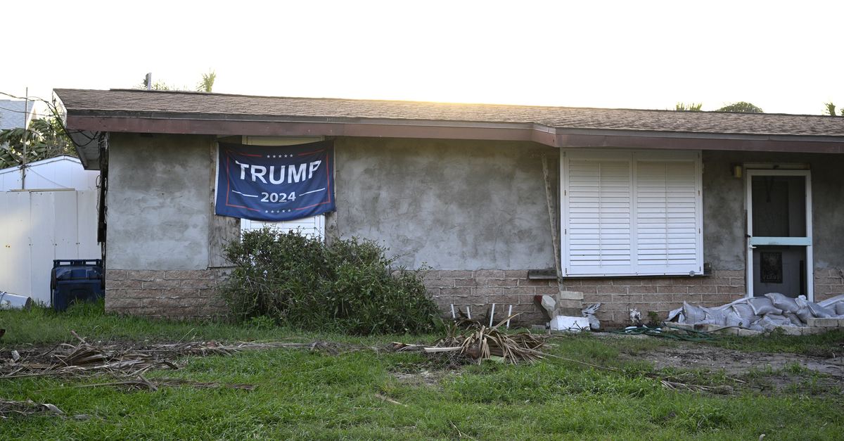 A house in Florida with a Trump flag – after Hurricane Milton.