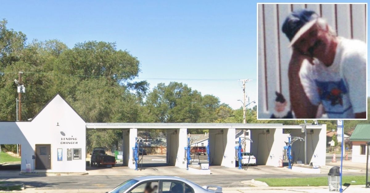 Inset: Stirling Kelso (Lindquis Mmortuary). Background: The car wash where Kelso was allegedly killed by Christian Palma Hernandez (Google Maps).