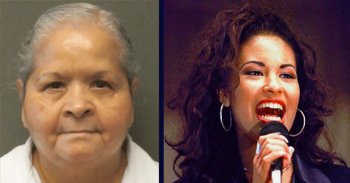 Left: Yolanda Saldívar (Texas Department of Criminal Justice). Right: Selena Quintanilla-Pérez during a concert in Corpus Christi, Texas, on Nov. 14, 1994. (Photo AP/George Gongora-Corpus Christi Caller-Times, Archive).