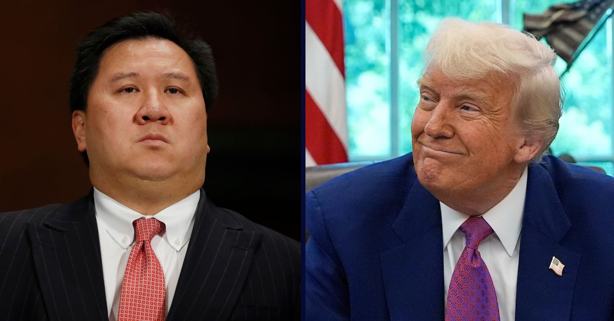 James Ho, on the left; Donald Trump, on the right.