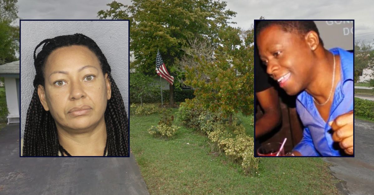 Denise Malcolm, on the left; Rohan Malcolm, on the right; inset against an image of the house where Denise shot and killed Rohan.