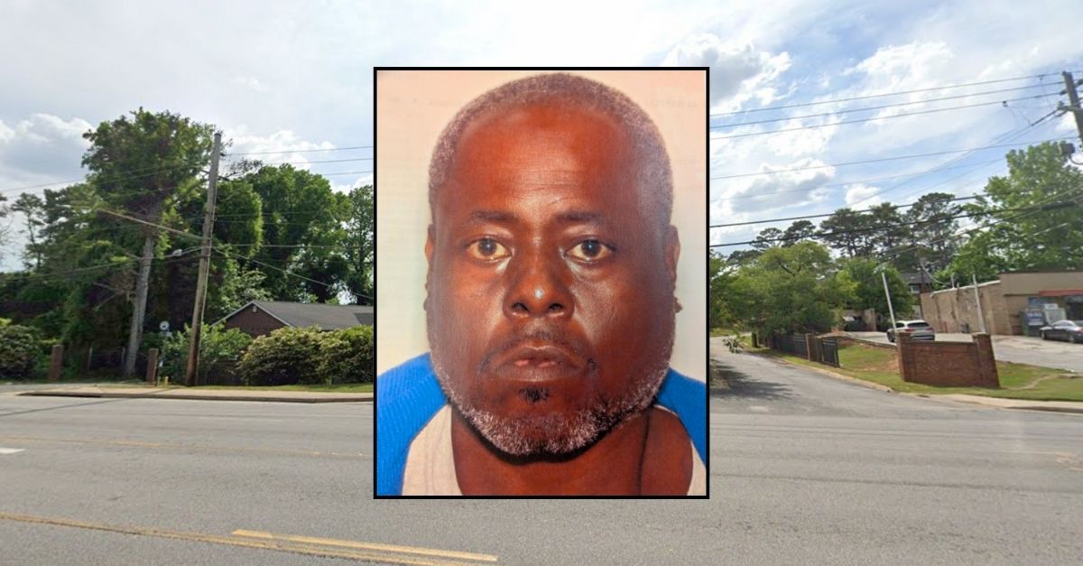Inset: William Almond (DeKalb County). Background: The area around the 2500 block of Columbia Drive in DeKalb County, Ga., where William Almond allegedly killed his estranged wife and her 7-year-old niece (Google Maps). 