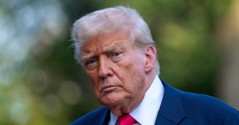 FILE - President Donald Trump walks from Marine One after arriving on the South Lawn of the White House, Tuesday, July 15, 2025, in Washington. (AP Photo/Alex Brandon, File)