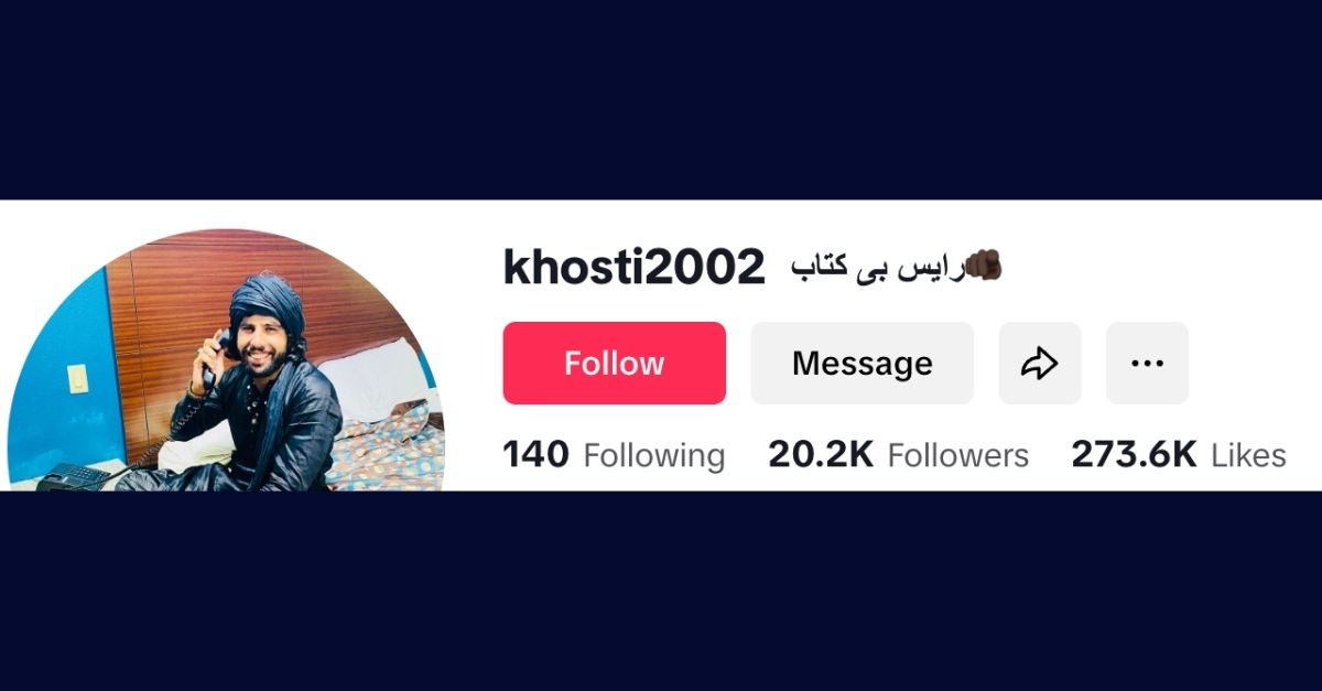 Naqibullah Habibzoi's alleged TikTok profile that helped cops catch him, according to police (@khosti2002/TikTok).