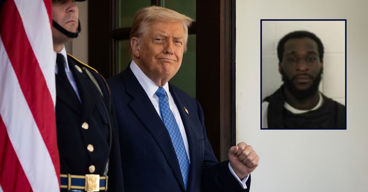 Jauan Rashun Porter appears inset against an image of Donald Trump at the White House.