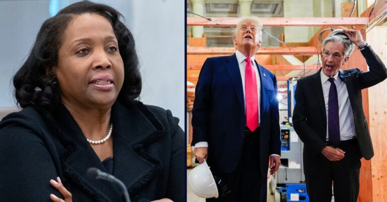 Lisa Cook, Donald Trump and Jerome Powell