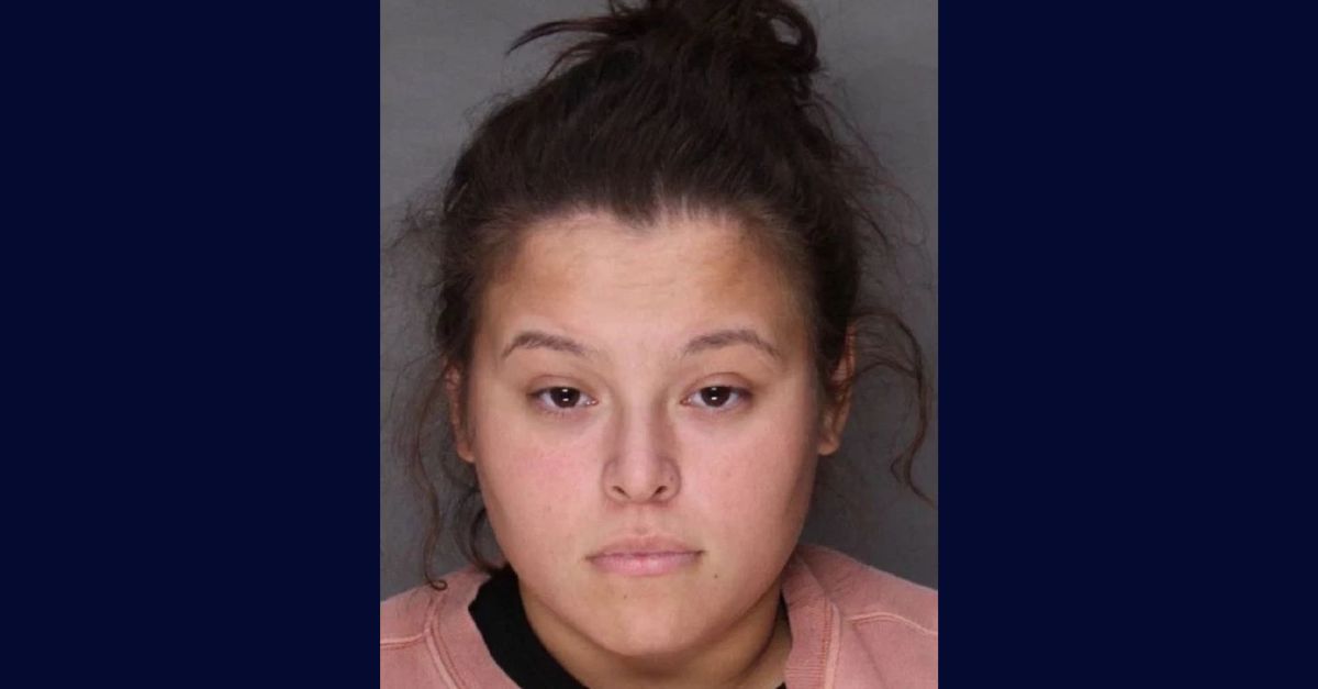 Veronika Rodriguez appears successful  a booking photo.