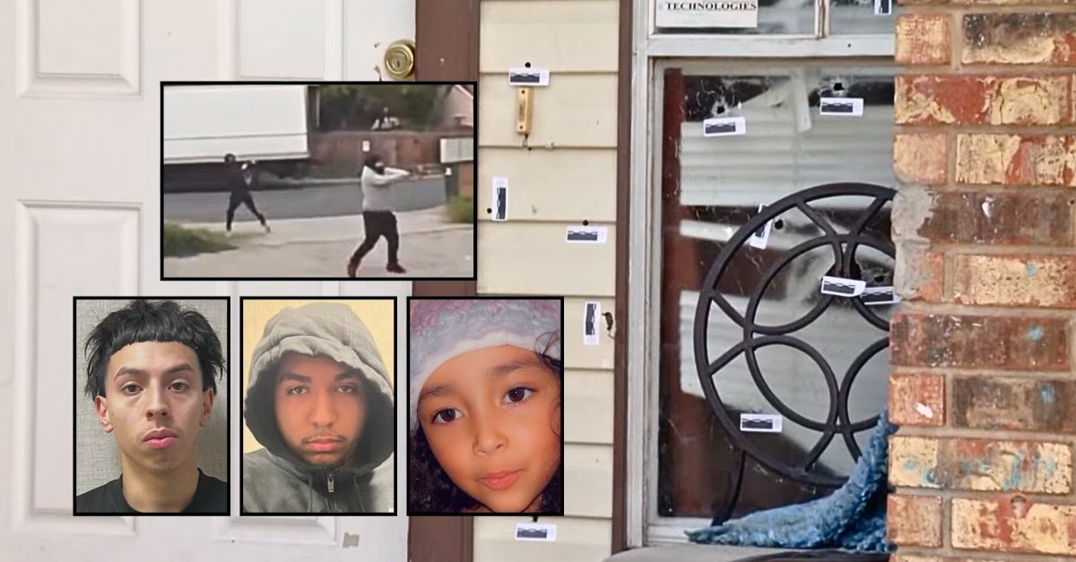 Top inset: Bryan Salazar and Isaiah Perales allegedly opening fire on the Texas home where MaryAnn Marble was shot and killed last year (Bexar County Sheriff
