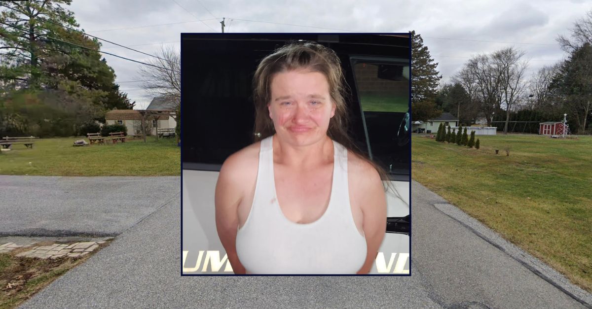 Inset: Christina Morris (CTPD). Background: The area in Pennsylvania where Morris allegedly stabbed her boyfriend (Google Maps).