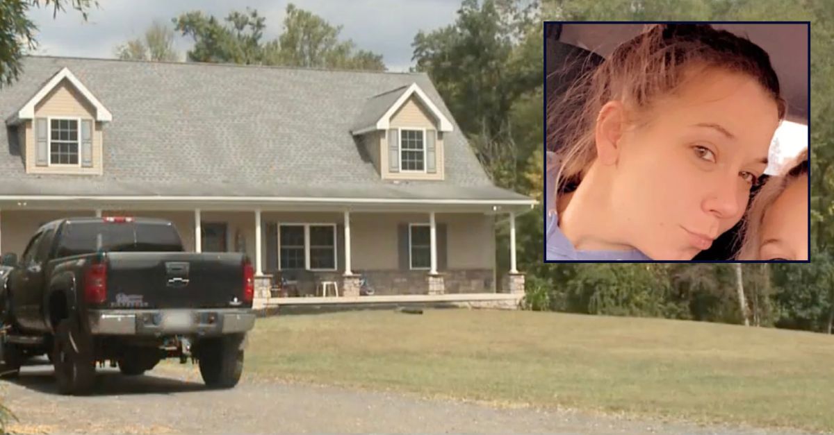Inset: Samantha Lynn Fields (GoFundMe). Background: The home where Fields was allegedly killed by her husband, Douglas Snyder (WGAL).