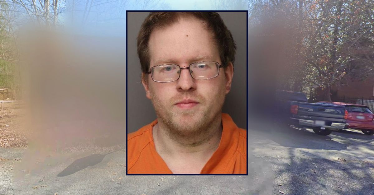Donnie Ray Birchfield appears inset against a highly blurred image of his residence in South Carolina.