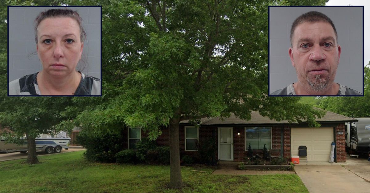 Inset, left to right: December M. Mitchell and Jonathan J. Mitchell (Johnson County Sheriff