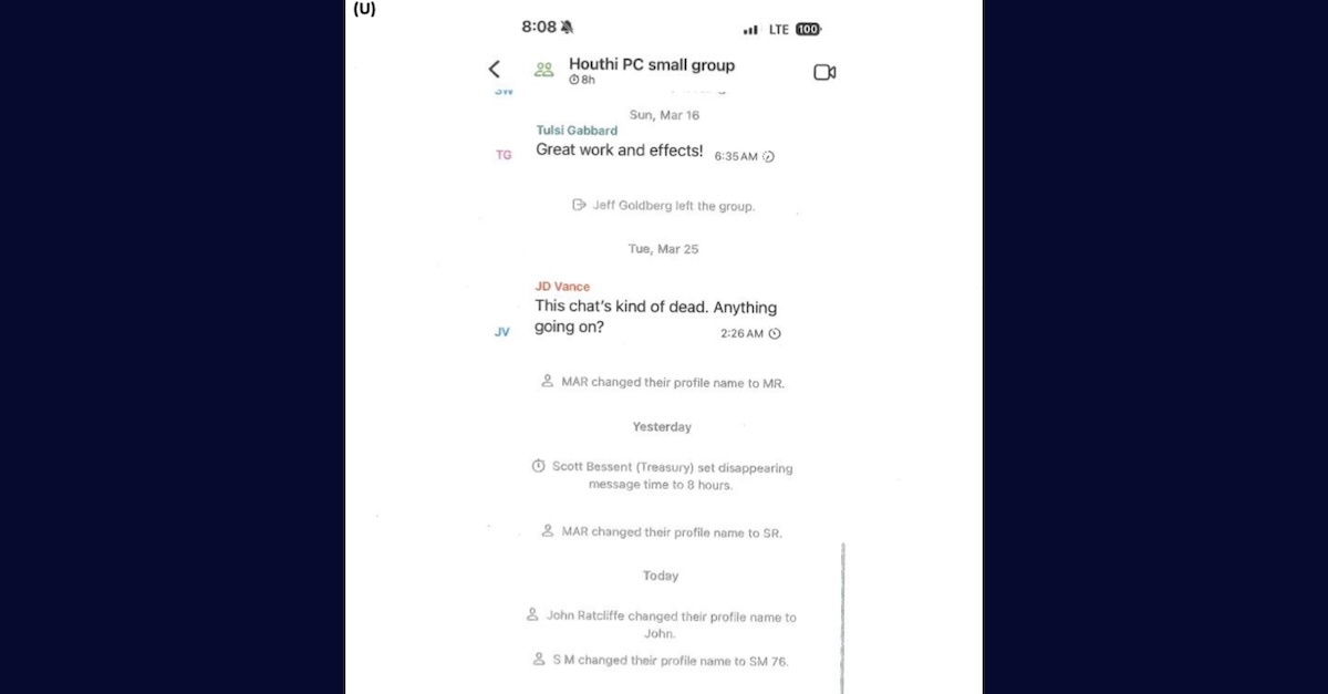 JD Vance's input in the Signalgate chat 