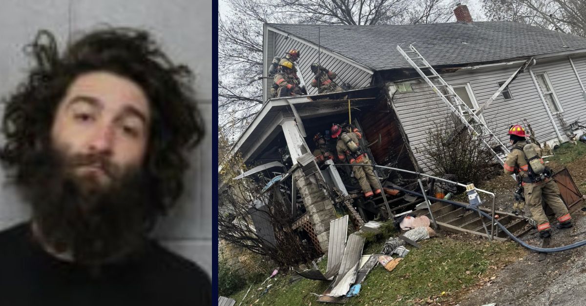 Man arrested after allegedly setting a house on fire