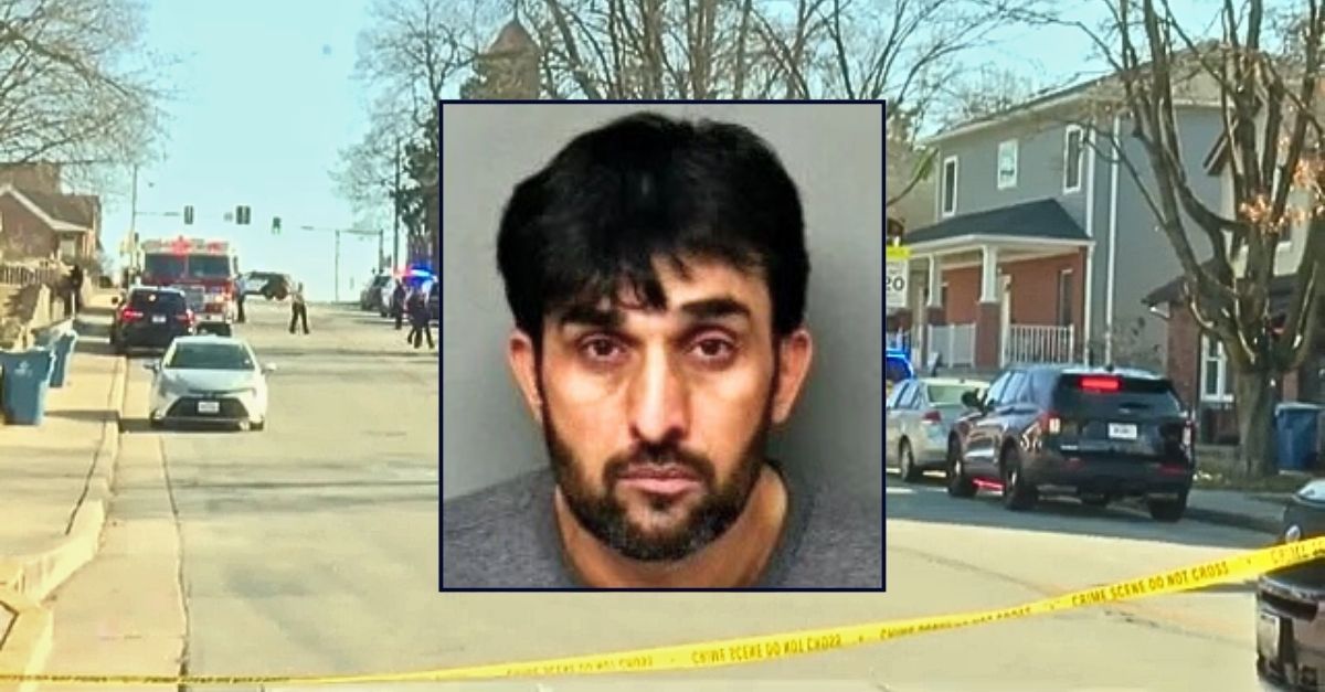 Inset: Malang Akbari (Cole County Sheriff's Office). Background: The Missouri neighborhood where Malang Akbari allegedly murdered his wife inside their Jefferson City home (KSDK/YouTube). 