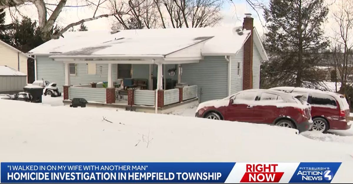 News footage of the Hempfield Township, Pa., home where Robert Naugle allegedly shot James Thomas on Dec. 31 (WTAE).
