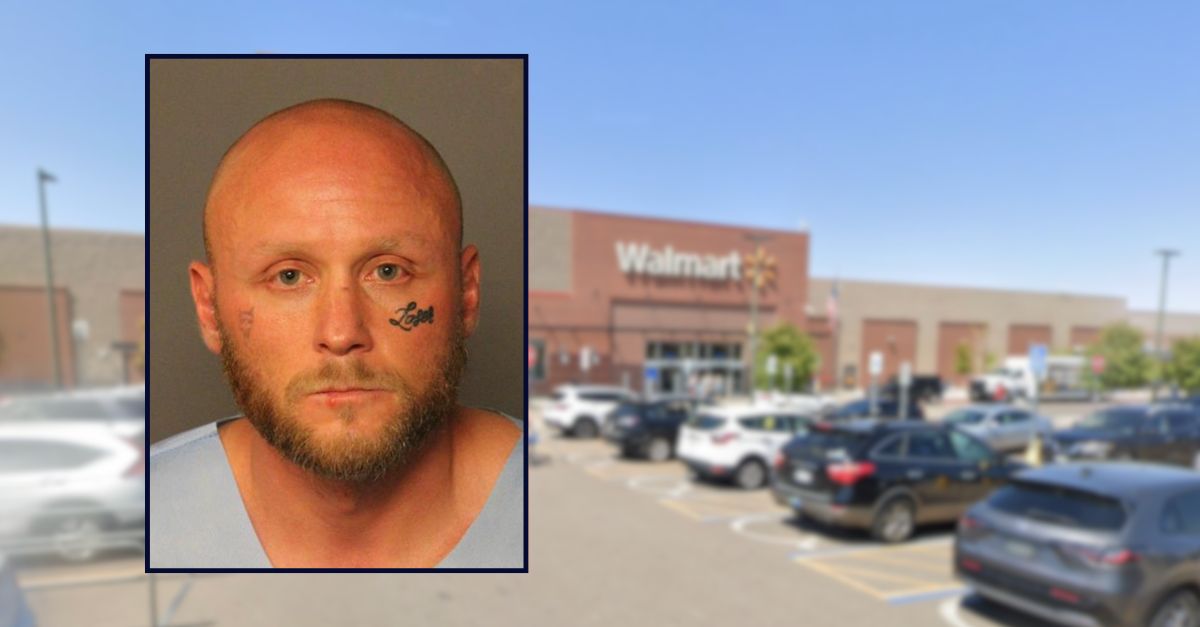 Ricky Lee Roybal-Smith appears inset against an image of a Walmart in Colorado.