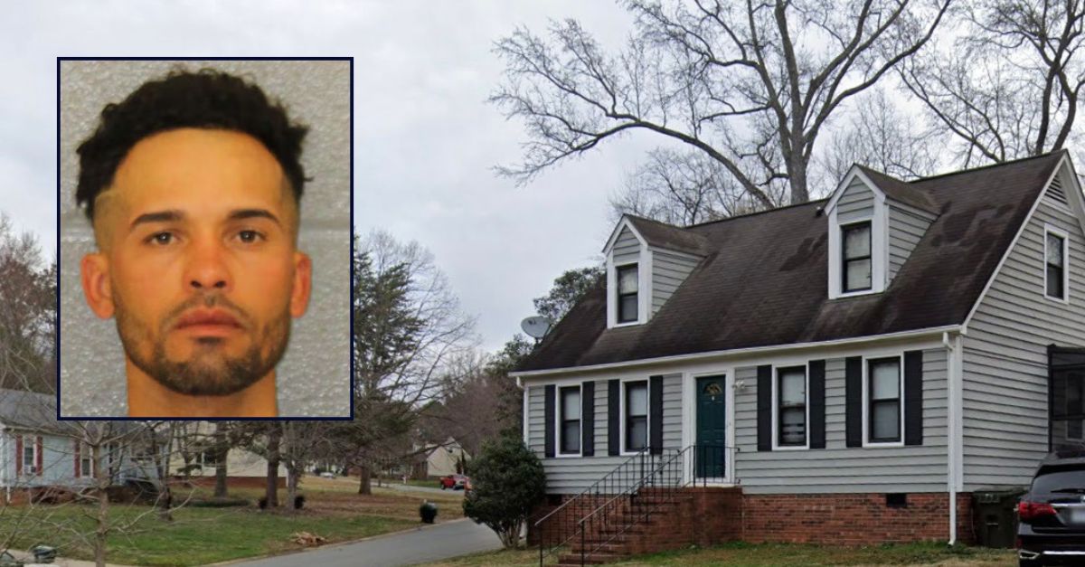 Inset: Alfonzo Luis Marcano-Marcano (Mecklenburg County Jail). The home in North Carolina where Marcano-Marcano