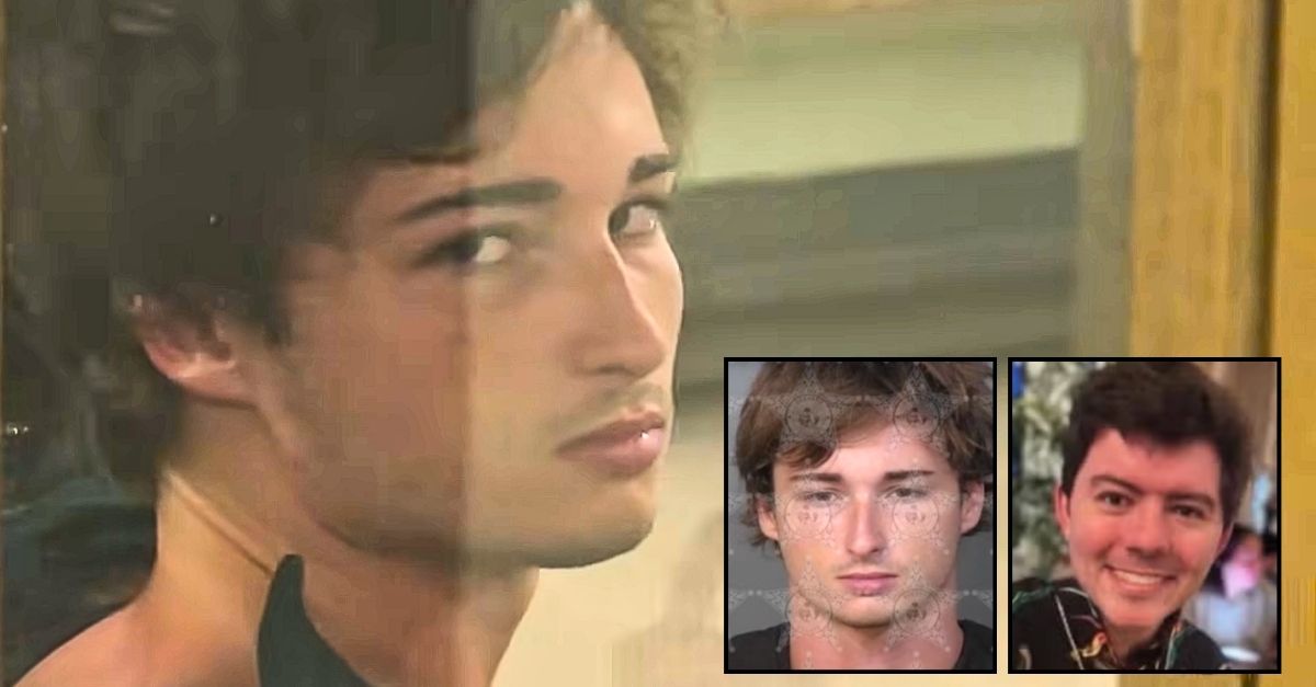 Left inset: Lucas Jones (Brevard County Sheriff's Office). Right inset: Colie Daniel (WESH/YouTube). Background: Lucas Jones in court after allegedly killing and dismembering Florida resident Colie Daniel, who lived in Jones' neighborhood (WKMG/YouTube). 