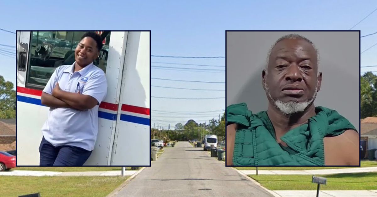 Inset, left to right: Alanda Cuffee (WEAR) and James Pelzer (Escambia County Jail). Background: The area in Florida where Pelzer allegedly killed Cuffee (Google Maps).