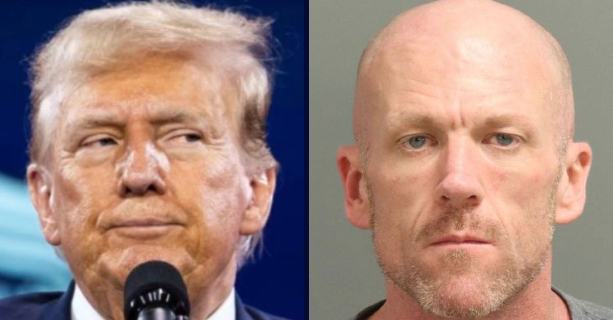 Left: Donald Trump speaks at the annual Road to Majority conference in Washington, DC, in June 2024 (Allison Bailey/NurPhoto via AP). Right: Daniel Swain (North Carolina Bureau of Investigation). 