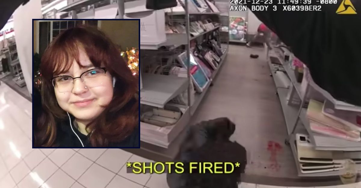 Valentina Orellana-Peralta appears in an image inset against a still image from a body-worn camera video of the shooting that took her life.