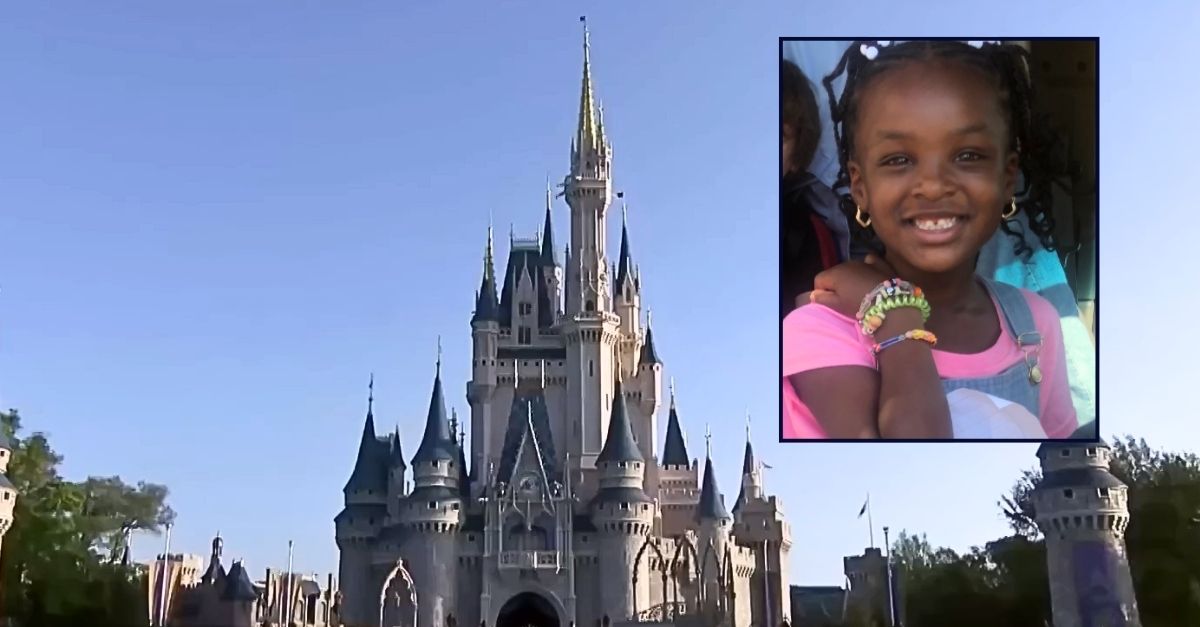 Inset: Jor'Dynn Duncan (GoFundMe). Background: The Walt Disney World castle in Orlando, Fla. (WKMG/YouTube).
