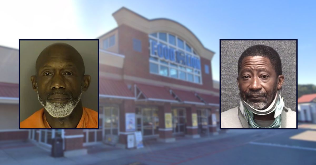 Edward McGill, on the left, and Raymond Jett, on the right; inset against an image of a Food Lion.