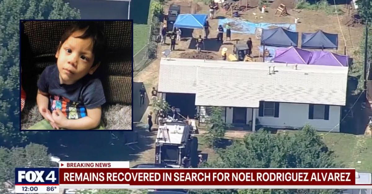 Noel Rodriguez-Alvarez appears inset against a helicopter view of an excavation at his former home.