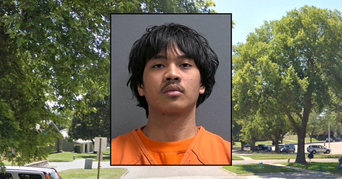 Inset: JK Athree (Woodbury County Jail). Background: The area in Iowa where Athree allegedly killed a man earlier this year (Google Maps).