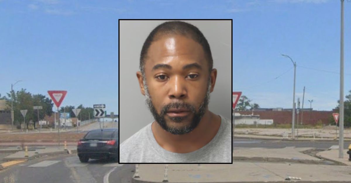 Inset: Christopher S. Pearson (St. Louis, Missouri, Police Department). Background: The area in St. Louis where Pearson allegedly abandoned his infant child (Google Maps).