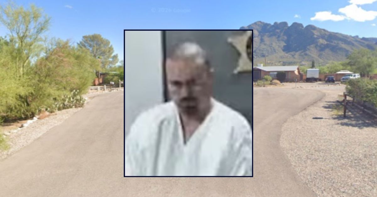 Inset: Tyler Lachmann (KOLD/YouTube). Background: The Arizona neighborhood where Tyler Lachmann
