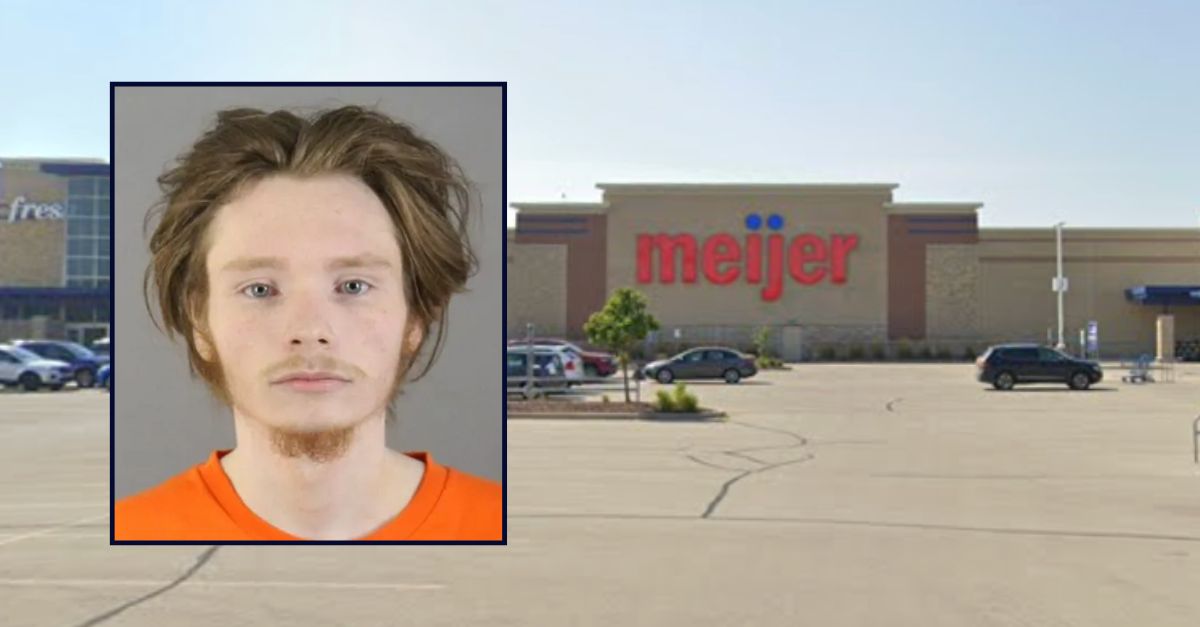 Anthony Lehman appears in a booking photo inset against an image of a grocery store in Wisconsin.
