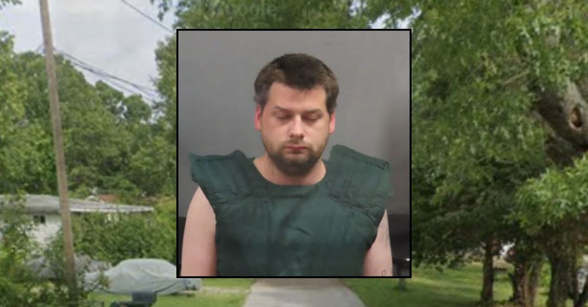 Cody A. Chilcutt (Jefferson County Sheriff's Office). Background: The area in Missouri where Chilcutt allegedly shot his wife (Google Maps).