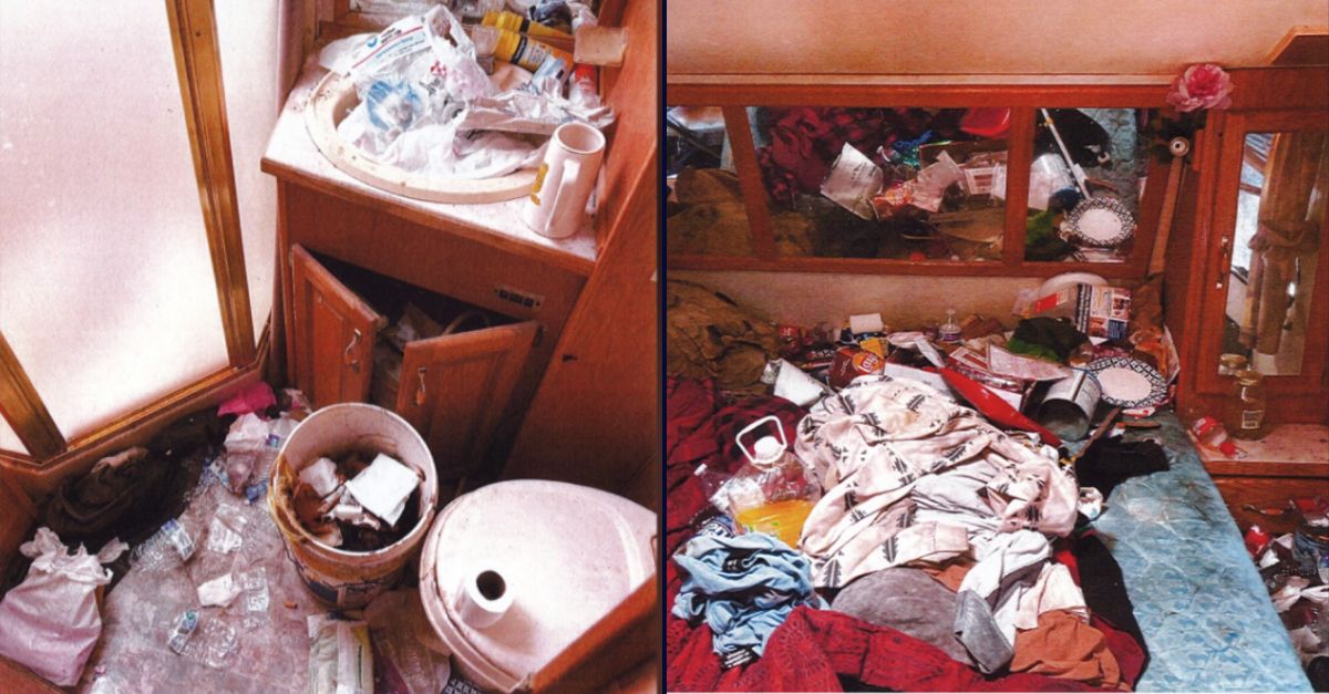 Photos from inside the trailer where Travis and Destynie Study were living with Destynie's now-deceased infant (Big Horn County CIrcuit Court).