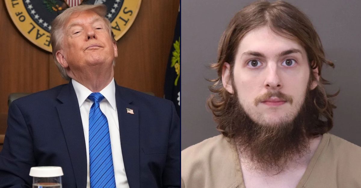 Left: President Donald Trump listens during a cabinet meeting, Friday, July 31, 2026, at Camp David, the presidential retreat, near Thurmont, Md., Friday, July 31, 2026 (AP Photo/Jacquelyn Martin). Right: Alex Justin Miller (Franklin County, Ohio Sheriff's Office).