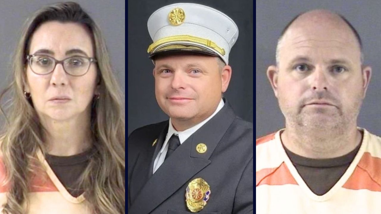 Left: Angela Mittlestadt (Laramie County Sheriff's Office). Center: Laramie County Fire District Chief Darrick Mittlestadt (Laramie County). Right: Darrick Mittlestadt (LCSO).