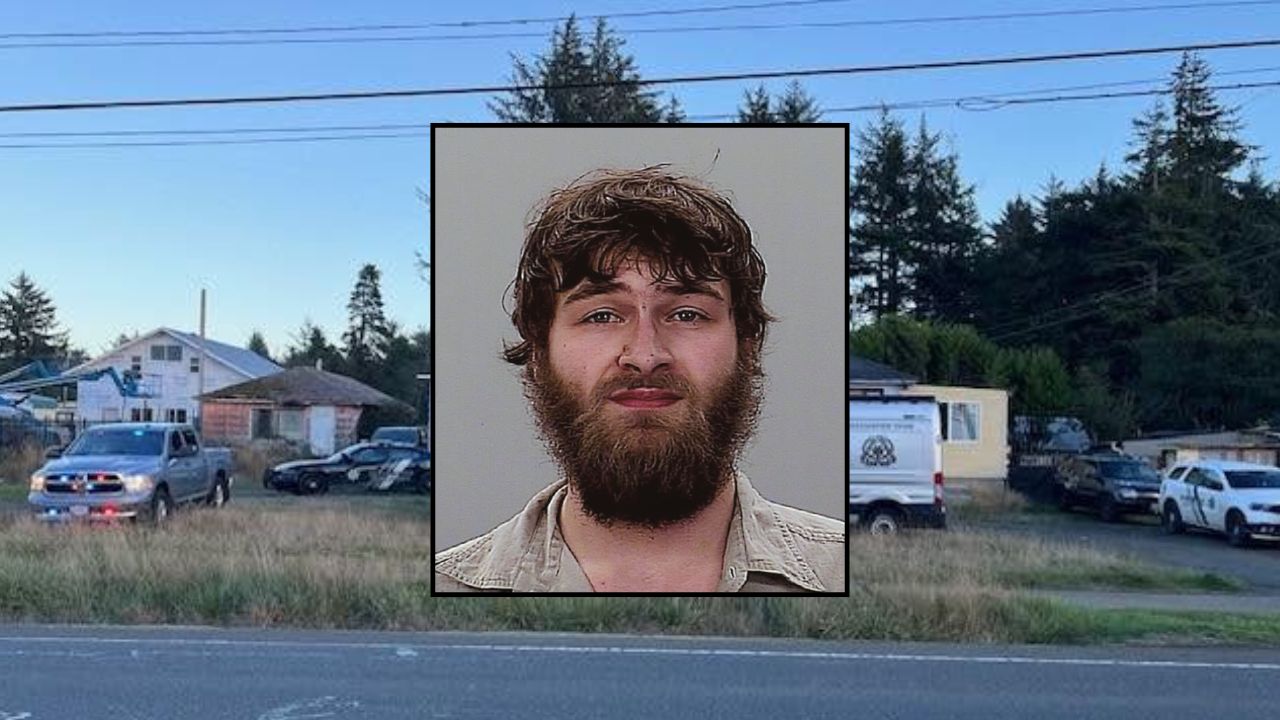 Levi Higgins-Green inset against a home in Oregon