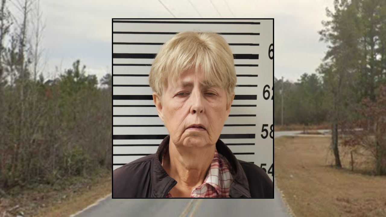 Inset: Grace H. Edge (Toombs County Sheriff's Office). Background: The area in Georgia where Edge allegedly shot and killed her ex-husband and his new girlfriend (Google Maps).
